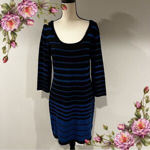 Long sleeve striped sweater dress